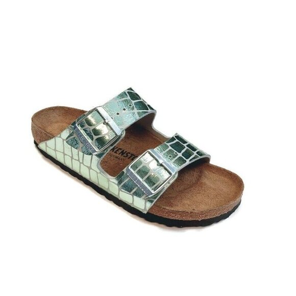 Birkenstock Arizona BS Sandals Womens Size 6 - 6.5 NARROW Gator Gleam Mineral - Picture 1 of 9